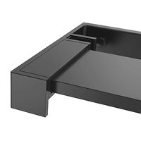vidaXL Duschvägg med hylla svart 115x195 cm ESG-glas&aluminium