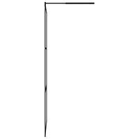 vidaXL Duschvägg med hylla svart 115x195 cm ESG-glas&aluminium