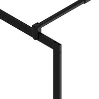 vidaXL Duschvägg med hylla svart 115x195 cm ESG-glas&aluminium