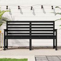 vidaXL Trädgårdsbänk svart 159,5x48x91,5 cm massiv furu
