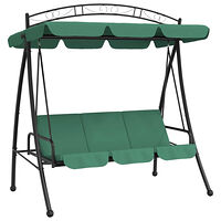 vidaXL Hammock grön 198 cm tyg och stål