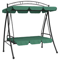 vidaXL Hammock grön 198 cm tyg och stål