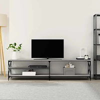 vidaXL Tv-bänk grå sonoma 200x40x50 cm konstruerat trä och metall
