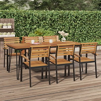 vidaXL Trädgårdsbord med hårnålsben 200x90x75 cm massivt akaciaträ