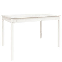 vidaXL Trädgårdsbord vit 121x82,5x76 cm massiv furu