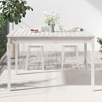 vidaXL Trädgårdsbord vit 121x82,5x76 cm massiv furu