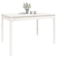 vidaXL Trädgårdsbord vit 121x82,5x76 cm massiv furu