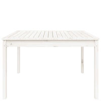 vidaXL Trädgårdsbord vit 121x82,5x76 cm massiv furu