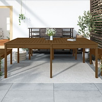 vidaXL Trädgårdsbord honungsbrun 203,5x100x76 cm massiv furu