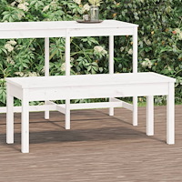 vidaXL Trädgårdsbänk vit 109x44x45 cm massiv furu