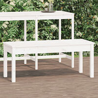 vidaXL Trädgårdsbänk vit 109x44x45 cm massiv furu