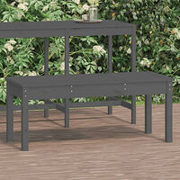 vidaXL Trädgårdsbänk grå 109x44x45 cm massiv furu