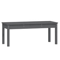 vidaXL Trädgårdsbänk grå 109x44x45 cm massiv furu