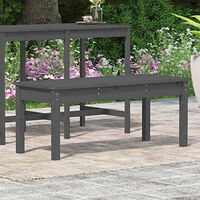 vidaXL Trädgårdsbänk grå 109x44x45 cm massiv furu