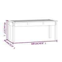 vidaXL Trädgårdsbänk grå 109x44x45 cm massiv furu