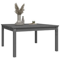 vidaXL Trädgårdsbord grå 82,5x82,5x45 cm massiv furu
