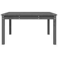 vidaXL Trädgårdsbord grå 82,5x82,5x45 cm massiv furu