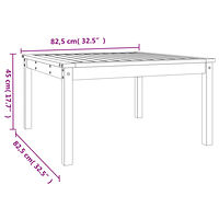 vidaXL Trädgårdsbord grå 82,5x82,5x45 cm massiv furu