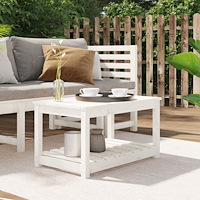 vidaXL Trädgårdsbord vit 82,5x50,5x45 cm massiv furu