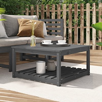 vidaXL Trädgårdsbord grå 82,5x82,5x45 cm massiv furu