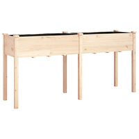 vidaXL Odlingslåda med foder 161x45x76 cm massivt granträ