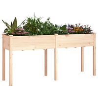 vidaXL Odlingslåda med foder 161x45x76 cm massivt granträ