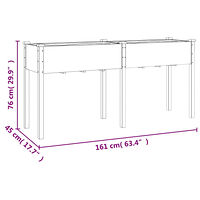 vidaXL Odlingslåda med foder 161x45x76 cm massivt granträ