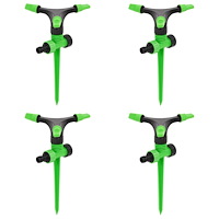vidaXL Roterande sprinkler 4 st grön och svart 16x13,5x25,5 cm ABS&PP