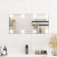 vidaXL Väggspegel med LED-belysning 30x60 cm glas rektangulär