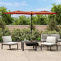 vidaXL Trädgårdsparasoll dubbelt terrakotta 316x145 cm