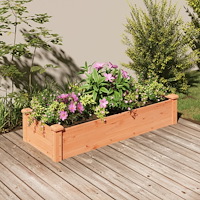 vidaXL Odlingslåda med foder brun 120x45x25 cm massivt granträ