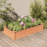 vidaXL Odlingslåda med foder brun 120x60x25 cm massivt granträ