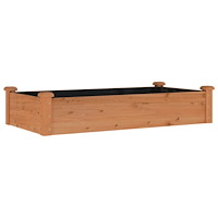 vidaXL Odlingslåda med foder brun 120x60x25 cm massivt granträ