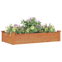 vidaXL Odlingslåda med foder brun 120x60x25 cm massivt granträ