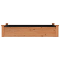 vidaXL Odlingslåda med foder brun 120x60x25 cm massivt granträ
