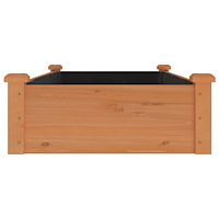 vidaXL Odlingslåda med foder brun 120x60x25 cm massivt granträ