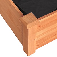 vidaXL Odlingslåda med foder brun 120x60x25 cm massivt granträ