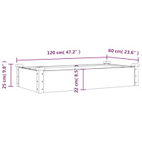 vidaXL Odlingslåda med foder brun 120x60x25 cm massivt granträ