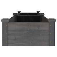 vidaXL Odlingslåda med foder grå 240x45x25 cm massivt granträ