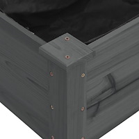 vidaXL Odlingslåda med foder grå 240x45x25 cm massivt granträ