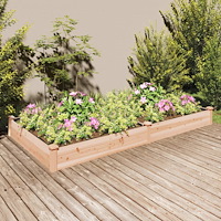 vidaXL Odlingslåda med foder 240x120x25 cm massivt granträ