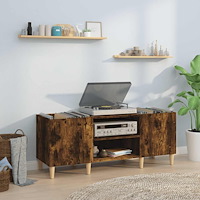 vidaXL Stereobänk rökfärgad ek 121x38x48 cm konstruerat trä