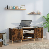 vidaXL Stereobänk rökfärgad ek 121x38x48 cm konstruerat trä