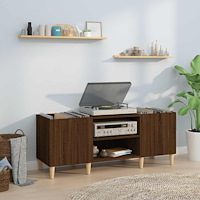 vidaXL Stereobänk brun ek 121x38x48 cm konstruerat trä