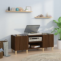 vidaXL Stereobänk brun ek 121x38x48 cm konstruerat trä