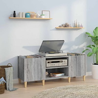 vidaXL Stereobänk grå sonoma 121x38x48 cm konstruerat trä