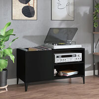 vidaXL Stereobänk svart 84x38x48 cm konstruerat trä