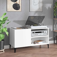 vidaXL Stereobänk vit 84,5x38x48 cm konstruerat trä