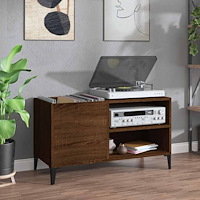 vidaXL Stereobänk brun ek 84,5x38x48 cm konstruerat trä