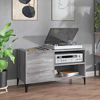 vidaXL Stereobänk grå sonoma 84,5x38x48 cm konstruerat trä